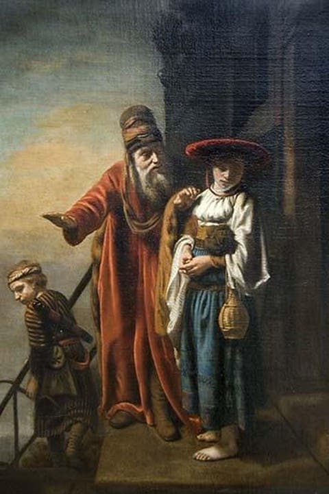 Abraham Dismissing Hagar and Ishmael by Nicolaes Maes - Art Print