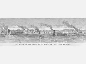 Union Flotilla at the Mouth of Yazoo River by Frank Leslie - Art Print