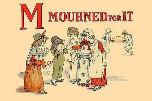 M - Mourned For It by Kate Greenaway - Art Print