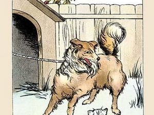 Old Prince tied to His Dog House by Frances Beem - Art Print