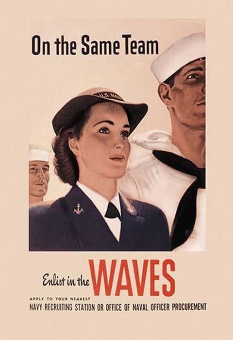 On the Same Team: Enlist in the Waves - Art Print