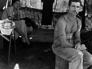 Unemployed lumber worker by Dorothea Lange - Art Print