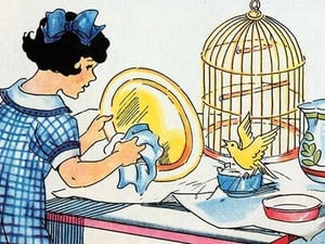 Cleaning the Birdcage by Julia Letheld Hahn - Art Print