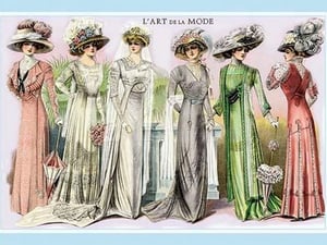 L'Art de la Mode: Six Beautiful Gowns - Art Print