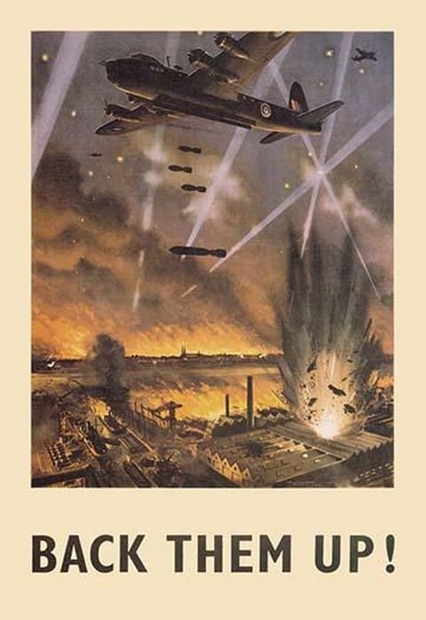 BACK THEM UP! (Bombers) by Roy Nockolds - Art Print