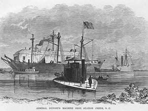 Admiral DuPont's Machine shop by Frank Leslie - Art Print