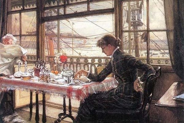 Room with a glance from the port by James Tissot - Art Print