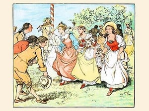 Dance at the My Pole by Randolph Caldecott - Art Print