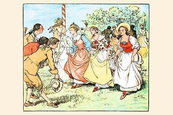 Dance at the My Pole by Randolph Caldecott - Art Print