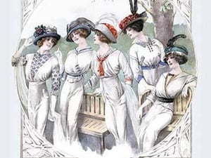 Album Blouses Nouvelles: Five Ladies in White by Atelier Bachroitz - Art Print