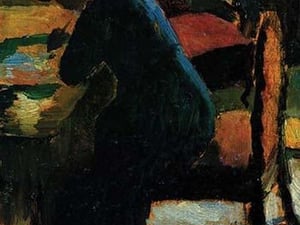 Elisabeth at the desk by August Macke - Art Print