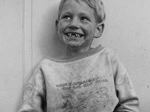 Migrant child in Shafter camp by Dorothea Lange - Art Print