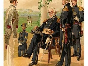 Winfield Scott At The Point - 1858 - 1861 - Cadet Reporting By Henry Alexander Ogden - Art Print