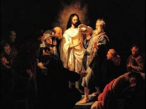 Christ shows his wound by Rembrandt Van Rijn - Art Print
