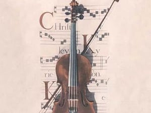 Violin on Magazine Cover - Art Print