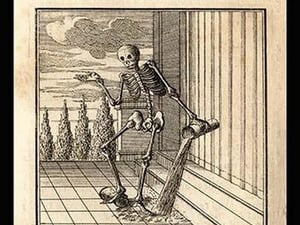 Skeleton Dancing on Ashes - Art Print