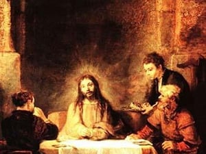 Christ in Emmaus by Rembrandt Van Rijn #2 - Art Print