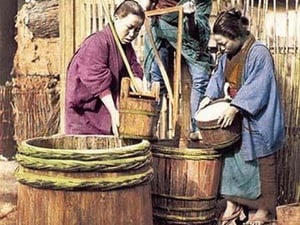 Washing Rice Before Grinding - Art Print