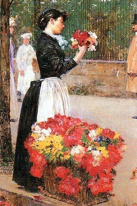 Flower girl by Frederick Childe Hassam - Art Print