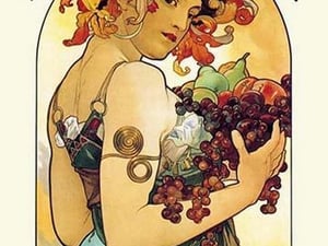 Fruit by Alphonse Mucha - Art Print