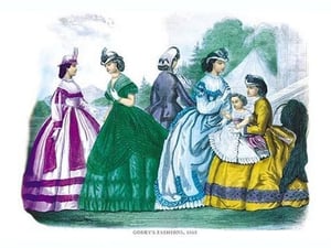 Godey's Fashions for July 1865 - Art Print
