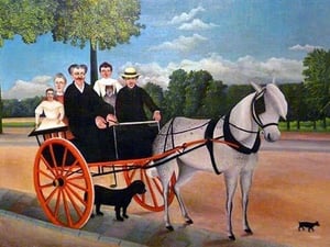 The Carriage of Father Juniet & His family by Henri Rousseau - Art Print