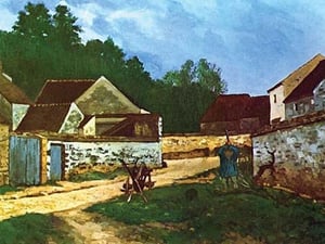 Village Street in Marlotte by Alfred Sisley - Art Print