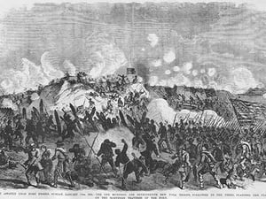 Assault on Fort Fisher by Frank Leslie - Art Print