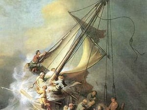 Christ in a storm on the sea of Galilee by Rembrandt Van Rijn - Art Print