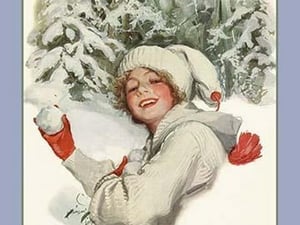 A Winter Sport by Harrison Fisher - Art Print