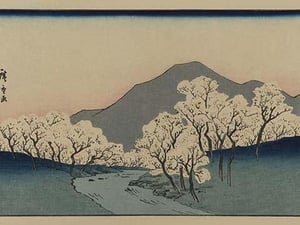 A Grove of Cherry Trees (Sakura namiki zu) by Utagawa Hiroshige - Art Print