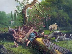Hare is Caught by J.F. Ryder - Art Print