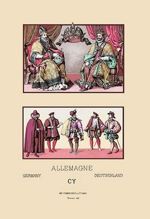 Costumes of Imperial Germany by Auguste Racinet - Art Print