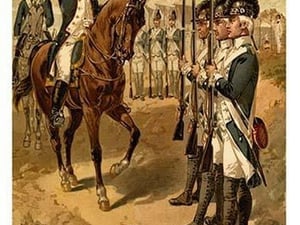 Light Infantry - 1782 - Infantry Presents Arms By Henry Alexander Ogden - Art Print