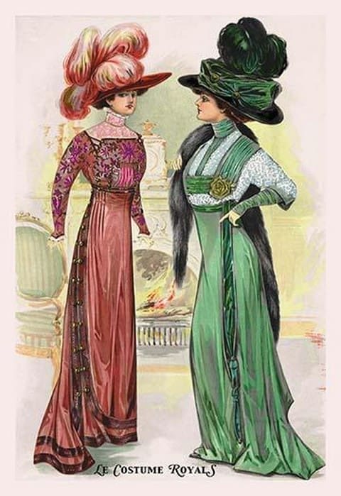 Le Costume Royals: Ladies in Ostrich Feathered Hats - Art Print