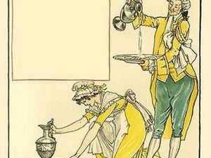 Then fresh water was distributed in ewers so Candlemas could wash herself by Walter Crane - Art Print