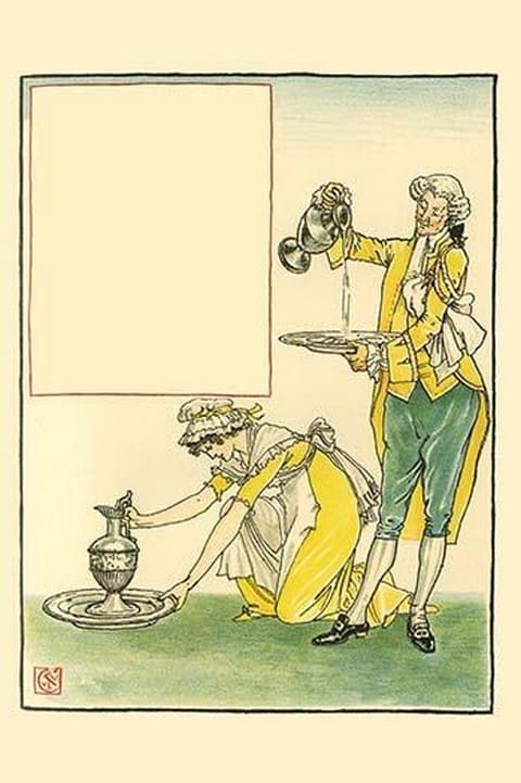 Then fresh water was distributed in ewers so Candlemas could wash herself by Walter Crane - Art Print