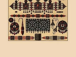 African Metalwork and Beading by Auguste Racinet - Art Print