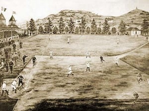 California League Baseball Grounds by Britton & Rey - Art Print