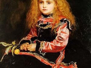 A Souvenir of Velasquez - A little girl with a Lemon Sprig by John Everett Millais - Art Print