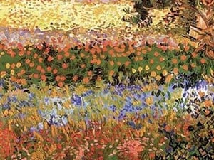 Flowering Garden with Path by Vincent van Gogh - Art Print