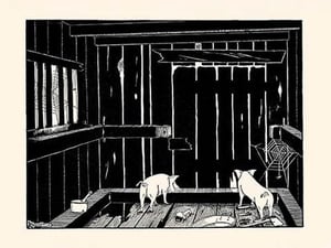 They Could Neither Burrow out Nor Run up the Wall by Luxor Price - Art Print