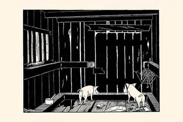 They Could Neither Burrow out Nor Run up the Wall by Luxor Price - Art Print