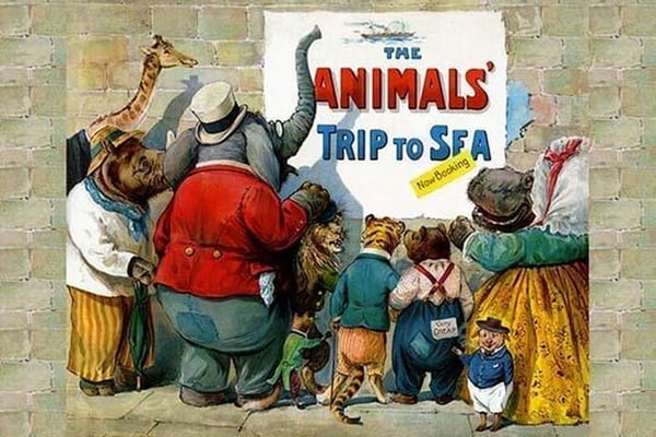 The Animals Trip to the Sea by G.H. Thompson - Art Print