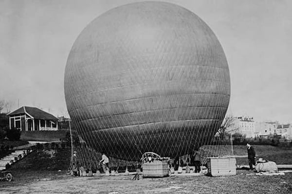 Lambert's Balloon getting ready to take off - Art Print