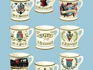 Decorated Shaving Mugs #3 - Art Print