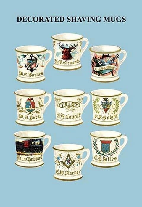 Decorated Shaving Mugs #3 - Art Print