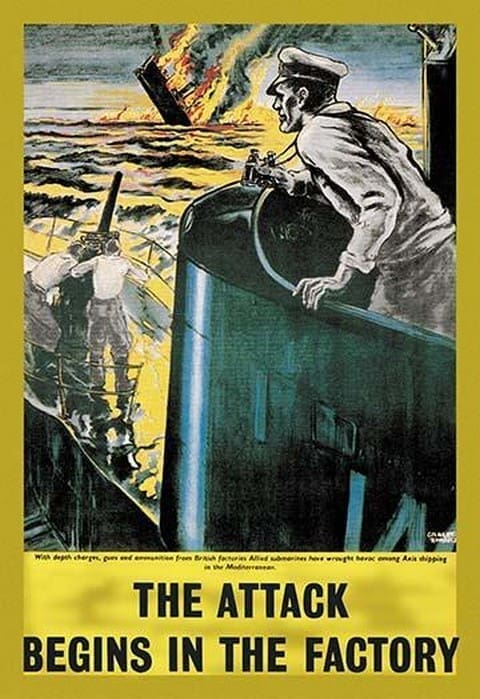 The Attack Begins in the Factory by Roy Nockolds #2 - Art Print