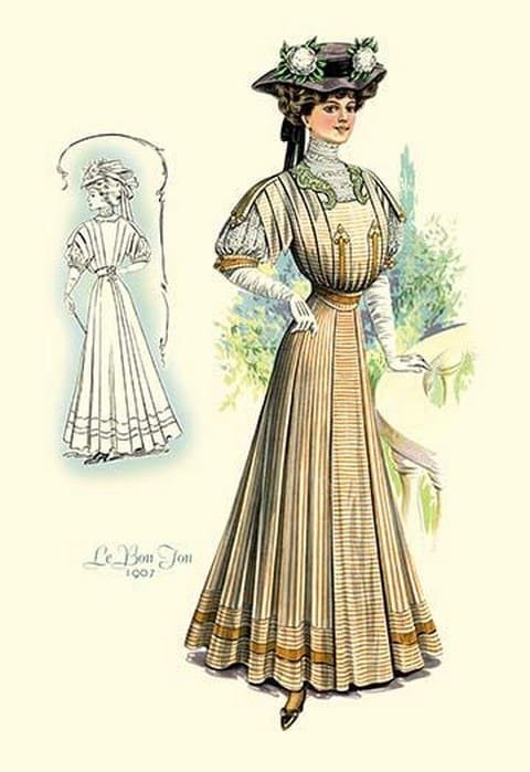 Le Bon Ton: Lady in Stripes - Art Print