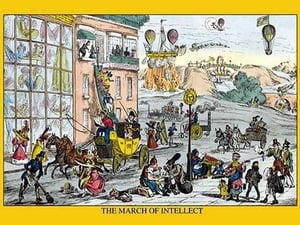 The March of Intellect - Turn of the Century Illustration of new fangled inventions - Art Print